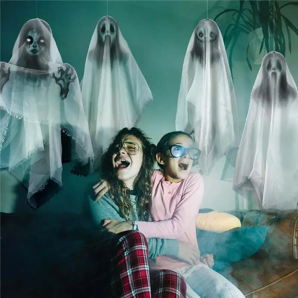 Floating Ghost Garland Halloween Decoration Creepy Fabric Ghost Party Supplies